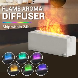 Essential Oils Diffusers Electric Flame Aroma Diffuser Air Humidifier Ultrasonic Cool Mist Maker Aromatherapy Essential Oil Lamp Realistic Fire Difusor 231213