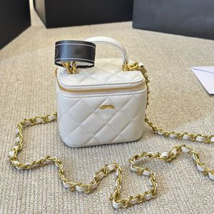 Crossbody Women Mini Cosmetic Bag Hardware Gold Ball Diamond Lattice Luxury Hand Handbag Vintage Counter Bag Coin Evening Sacoche