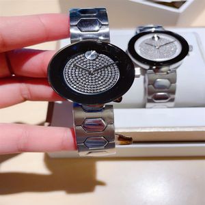 Women Watch Designer Classic Full Diamond Watch 36 mm Ruch stalowy opaska ze stali nierdzewnej Crystal Glass Watches2448