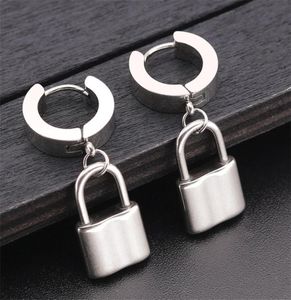 Arrival Gold Silver Color Lock Stud Earrings For Women Men Exaggerated Ear Clip Stainless Steel Fashion Jewelry Gifts4614002