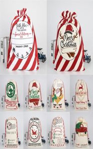 Xmas Large Christmas Stockings Bags Sacks Hessian Santa Gift Sack Decoration Bag Candy Present Storage Drawstring Bag 11 Styles3809622