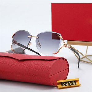 Solglasögon designer kvinnor metall leopardhuvud profilerade designkläder visar topptillbehör mode element smält stora ramar mod240w