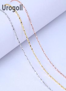 Noble Women Sterling Silver Chain Jewelry Genuine Pure 925 Silver Chains Necklaces For Girl Star Rose Gold Necklace Link Chain3375526