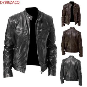 Giacche da uomo DYB ZACQ Primavera Autunno Giacca in vera pelle da uomo Streetwear Cappotto di pelle di pecora Uomo Moto Biker Giacche in pelle vintage S-5XL 231213