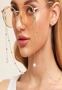 Naszyjniki wisiorek Kinfolk Kobiety z koralikami okulary perłowe okulary uchwytowe paski przeciwsłoneczne łańcuch silikonowe pętle akcesorium 9949822