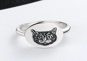 Anello di design superiore per donna Anelli placcati in argento di qualità Cute Letter Cat Personalità Fascino Fornitura di gioielli di moda8745317