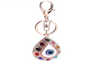 4pcsLot Turkey Blue Eye Key Chain For Women Handbag Decoration Keychain For Woman Girls Rhinestone Key Ring Jewelry Accessories6202813