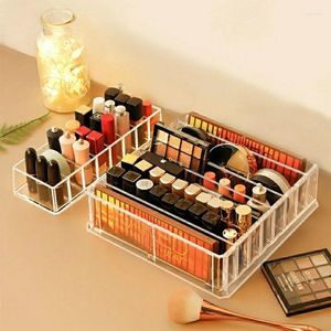 Förvaringslådor Makeup Organizer Transparent akryl Lipstick Eye Shadow Cosmetic Display Stand Holder Desktop Make Up Container