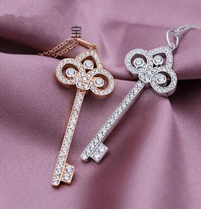 S925 Sterling Silver Jewelry Love Key Anhänger Halskette Herzscheiße Schlüsselkette mit Pullover Weihnachten und Valentine02954063 eingraviert