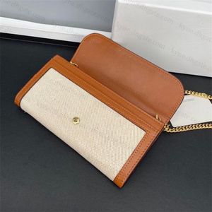 Fashion Canvas Chain Bags Women's Shoulder Bag med guldspänne Plånbok Telefon Pouch Card Holder 19x10 5x3 5CM3052