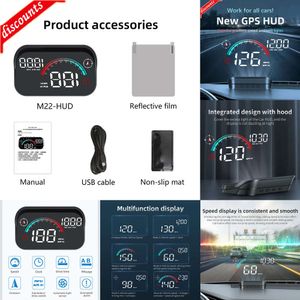 New Car Compass M22 Car Head Up Display Speed RPM MPH HUD GPS Speedometer Projector Screen Dashboard with Odometer Overspeed Alarm For All Cars