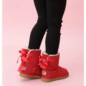 Dzieci trzymają ciepło 2 łuki Buty oryginalne skórzane maluchy śnieżne buty solidne botas de nieve zimowe dziewczyny obuwie maluchowe dziewczęta chłopcze but czerwony