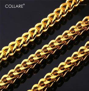 Ожерелье-цепочка с воротником для мужчин из нержавеющей стали, золотисто-черный цвет, звеньевая цепочка, цельная хиппи, мужские ювелирные изделия N26013212290