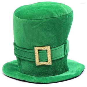 Berretti Patricks Day Costume Cappello a cilindro Accessorio con fibbia dorata per uomo donna