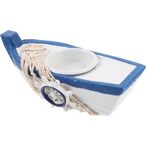 Mum Tutucular Deniz Gemi Tutucu Kız Minyatür Mediterranean Tekne Reçine Mumlar İçin Doğum Günü Dekorasyonu