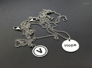Pendant Necklaces Necklace Men Round Hope Nameplate Stainless Steel Hip Hop Letter Statement Jewelry For Neck Whole18130392