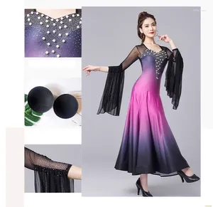 Stage Wear X2171 Lady Modern Dance Dress Social Dancer Costumes Latin Dancing Waltz Competition Performance