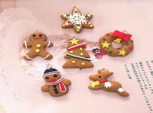 Christmas Charms Pendants Flatback Polymer Clay Cabochon för DIY -halsband örhänge Keyring Jewelry Making Accessories7767178