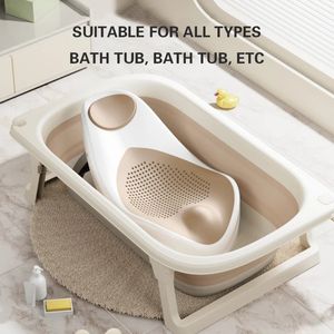 Bathing Tubs Seats 2024 Folding Baby Bath Tub Portable Baby Shower Tubs With Temperature Sensing Non-slip Cushion born Bathtub Safe Kids Bathtub 231212