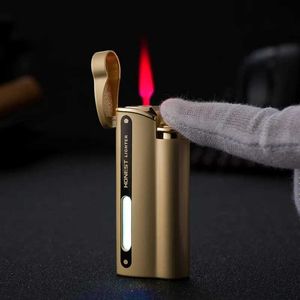 Portable Large Firepower Metal Outdoor Camping Barbecue Kitchen Cigar Lighter Windproof Turbine No Gas Men's High End Gifts