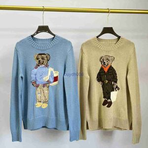 2023 Womens Sweater Designer Original modemärke Laurens Autumn and Winter New Unisex Cotton Heavy Industry Cartoon Little Bear Round Neck Academy AG GZ8R