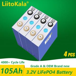 LiitoKala 3,2 В 100 Ач 105 Ач lifepo4 аккумулятор CELL 12 В 24 В электрический автомобиль для автодома для гольфа уличная аккумуляторная батарея на солнечной энергии