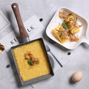 Pannor tamagoyaki stekpanna omelett nonstick matlagning krukor högkvalitativ fyrkantig kastrull med gratis spatula oljeborste 231213