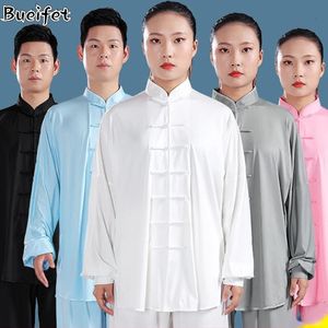 Ethnische Kleidung Traditionelle chinesische Tai Chi Kung Fu Uniformen Erwachsene Morgenübung Wushu Kampfkunst Langarm KungFu Uniform 231212