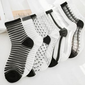 Women Socks Sexy Lace Mesh Silk Fishnet Fiber Transparent Stretch Elasticity Ankle Net Yarn Thin Cool 1pair 2pcs Ws403