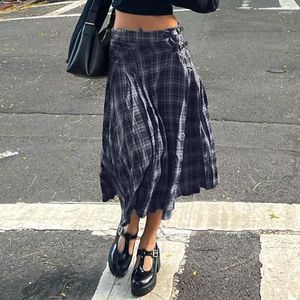 Skirts Retro Plaid Contrast Loose Leisure Half-length Dress Skirt