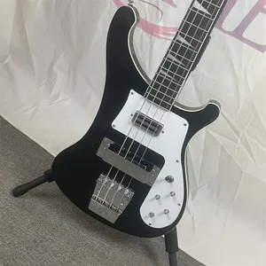 Preto 4003 Baixo Elétrico R marca 4 Cordas Branco Pickguard GuitarBase Frete Grátis EUA