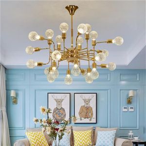 Nordic minimalist crystal glass ball chandelier living room restaurant clothing store pendant lamps personality creative chandelie276R