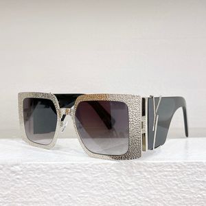 Damen-Sonnenbrille mit übergroßem Rahmen, luxuriöser Diamantrahmen, UV400-beständig, modische Sonnenbrille mit mehreren Farboptionen, erstklassige Verpackungsbox SL M243