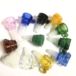 Glasschale 10mm 14 mm 18 mm männlich farbenfrohe Raucher Tabakschalen Stück für Bong Shisha Trichter Pipes Downstem LL