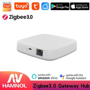Tuya Zigbee 3.0 Wired Gateway HubリモートコントロールセンターZigbeeプロトコルスマートアプリによるアマゾンAlexa Home Tmall Gignie Smart Home Electronicsによる音声コントロール