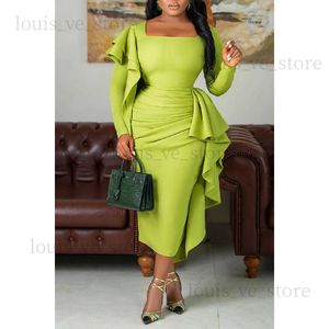 Urban Sexy Dresses Ruffle Evening Elegant Dress 2023 Fall Women Sexy Club Party Bodycon Fashion Cocktail Elegant Dresses Long Casual Luxury Clothes T231214