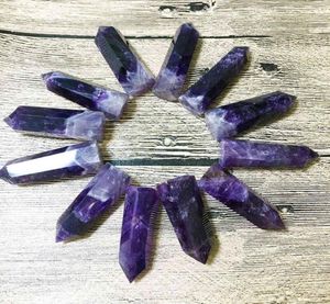 East China Sea Natural Purple Crystal Single Pointed Column Dream Amethyst Mineral Prov Office Ornament Original Stone T50G2214753