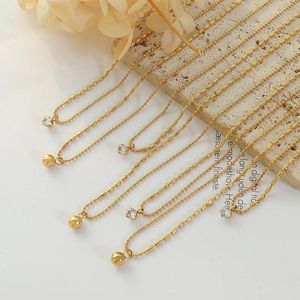 Pendant Necklaces Gold Plated Stainless Steel Small Beaded Chain Matel Ball Cubic Zirconia Charms Necklace For Women Girl Trendy Jewelry