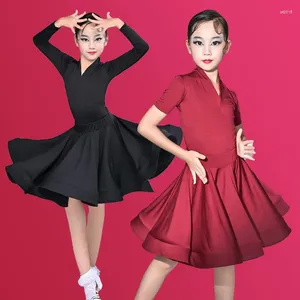 Stage Wear Latin Dance Costume Girl's Performance Competition Big Skirt Two Piece Set Clothes Women