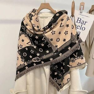 Scarves 2024 Square Scarf Women Luxury Cashmere Pashmina Shawl Designer Warm Winter Thick Blanket Large Wrap Stoles Bufanda