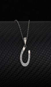 S925 Sterling Silver Ushaped Horseshoe Necklace Women039s selling Simple Fashion Jewelry Zircon Pendant Clavicle Chain260U3247353