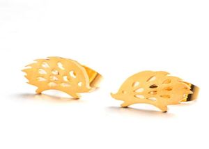 10 paia piccoli simpatici animali lage orecchini a bottone piercing porcospino echidna in acciaio inossidabile per le donne gioielli di moda festa femminile2198054