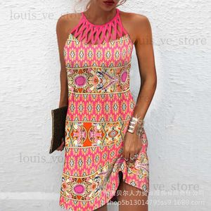 Urban Sexy Dresses Multi-Color Abstract Print Hollow Out Casual Dress Summer 2023 Women Sexy Hollow Out Short Dresses Elegant Y2k Vestidos Slim T231214