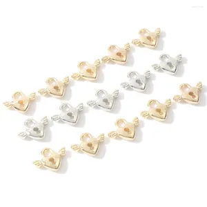 Charms 100Pcs 12x15mm Gold Silver Color Heart Lock Pendant Plastic CCB For Charm Jewelry Making DIY Bracelet Necklace Earring