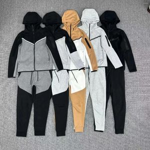 Men's Tracksuits Young Spring And Autumn Hooded Suit Spliced Double Zipper Head Slim Sports Jogging