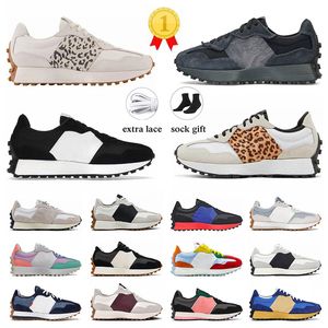 Designer New Balance327 Mens Womens New Balances Shoes Leopard Print Black And White Green Red Beige Leather Street Blance Sports Sneakers Trainers