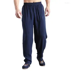 Erkekler Pantolon 2023 Marka Yaz Keten Sıradan Erkekler Satı İnce Nefes Alabaş Joggers Sweatpants Keten Pamuklu Büyük Boy M-6XL