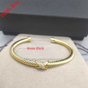 سوار سوار من العلامة التجارية 18K Men Men Cable Twist Fashion Cuff Designer Bracelet للنساء مجوهرات عالية الجودة مع صندوق