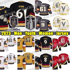 # 61 Camisa de hóquei clássica de inverno Mark Stone # 9 Jack Eichel Alex Pietrangelo William Karlsson Jonathan Marchessault Thompson Adin Hill Camisas dos campeões da Copa Stanley