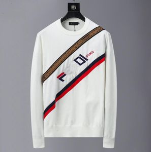 高品質のメンズレディースコントラスト豪華な白いセータースウェットシャツニットニットデザイナーセータープルオーバーロングスリーブ衣類fv1001
